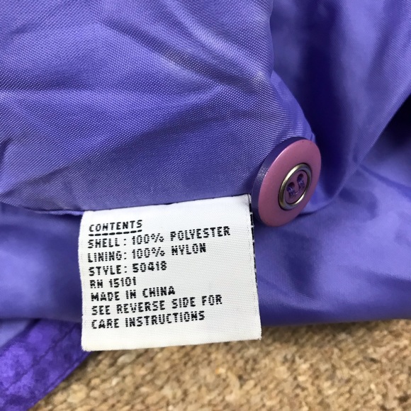 Vintage 80s Windbreaker Jacket Purple Size Large - Picture 6 of 6